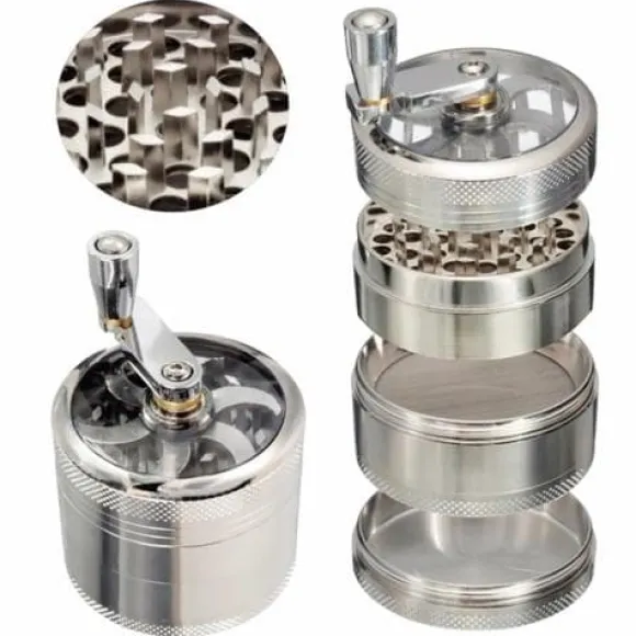 4 lagers Kvarn Tobak Örter Kryddor Kross Manuell Handvev 55 mm