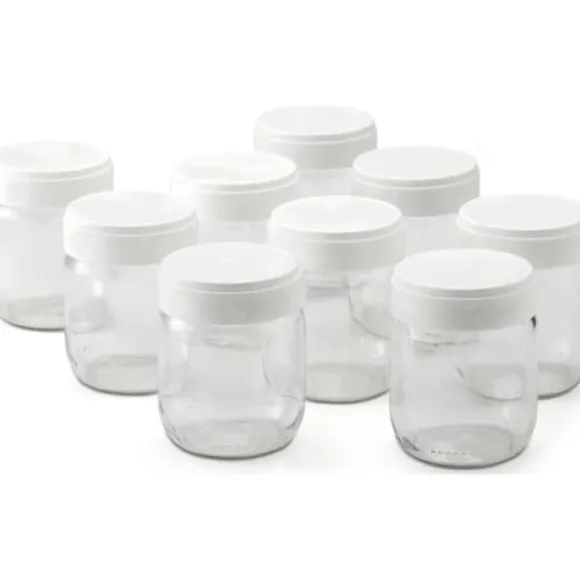 LAGRANGE Set med 9 yoghurtgrytor - 430301 - 185 g - Transparent och vit