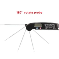 LCD digital kötttermometer med hopfällbar sond kök matlagning BBQ grill temperaturmätare