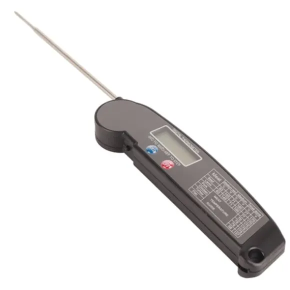 LCD digital kötttermometer med hopfällbar sond kök matlagning BBQ grill temperaturmätare