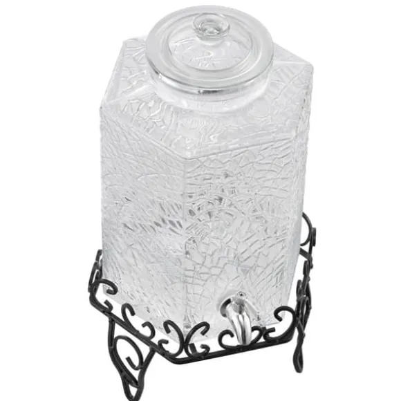 10L Dryckesdispenser, Festdryckesdispenser i Glas, Inklusive Stativ