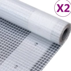 Leno presenning 2-pack 260 g/m² - Väderbeständig skyddspresenning | Färg: Vit | Storlek: 2x6 m