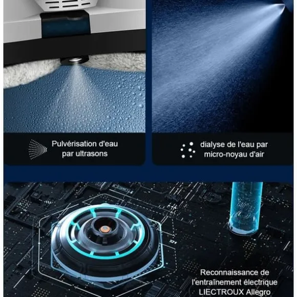 LIECTROUX Robot Fönsterputsare HCR-10 Vit - 2800 Pa - 30ml Behållare - Automatisk rengöring - Självständig intelligent fönsterputsrobot