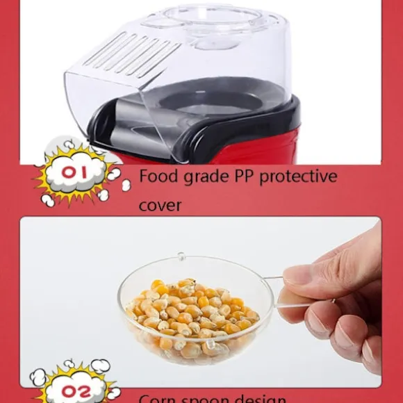Liten Popcornmaskin. Poppa Popcorn helt utan att tillsätta Olja / Smör.