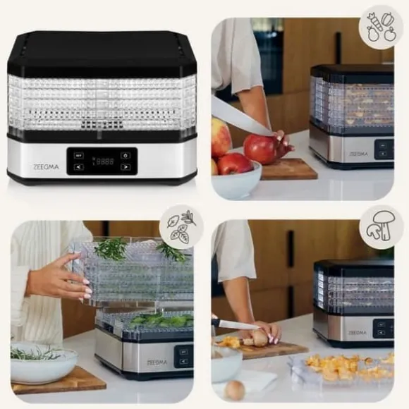 Livsmedelstork - ZEEGMA - Dry Chef - 6 Brickor - Timer 0-72h - Temperatur 35-70°C