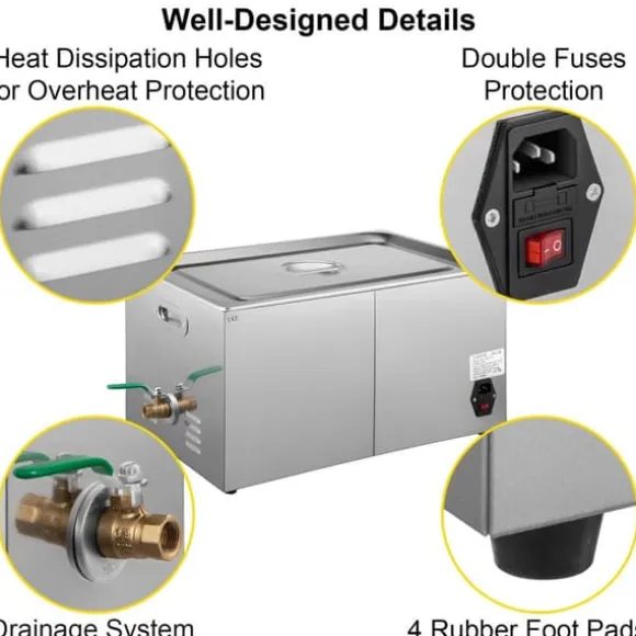 3L 40kHz 120W digital ultraljudsrengörare, djuprengöring, justerbar tid/temperatur, humaniserad design, bred applikation
