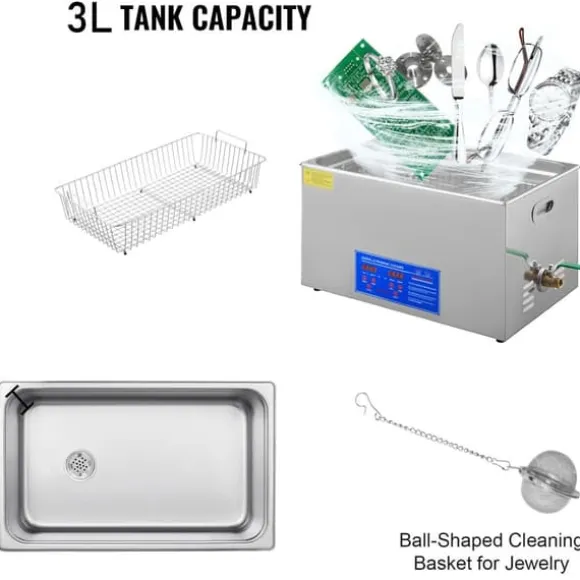 3L 40kHz 120W digital ultraljudsrengörare, djuprengöring, justerbar tid/temperatur, humaniserad design, bred applikation