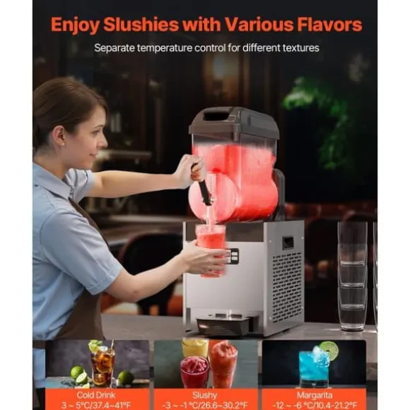 12L Kommersiell Slushy Maskin, Margarita Smoothie Frusen Dryckstillverkare, Kraftfull, Snabbkylning
