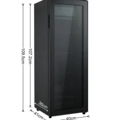 128L Mini-Kylskåp, 8L frys + 120L kyl, För 94 burkar, Tyst drift, Kompressor, LED-ljus, Justerbara hyllor
