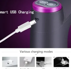 Lollanda Elektrisk automatisk vattenflaskpump för camping och hemmabruk, USB-Laddning, hink vattenpump, automatisk dryckespump - Svart