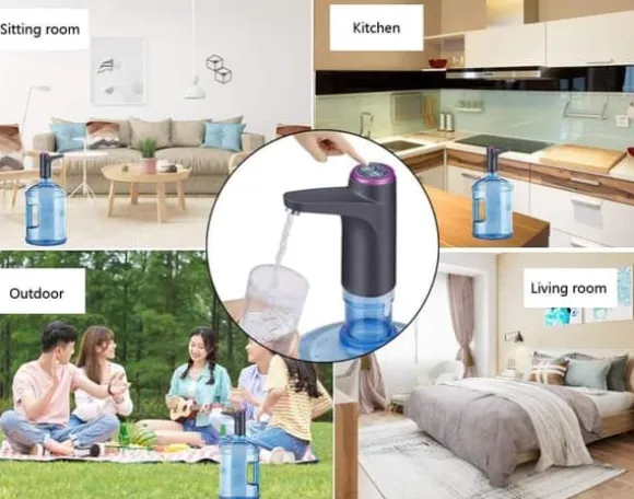 Lollanda Elektrisk automatisk vattenflaskpump för camping och hemmabruk, USB-Laddning, hink vattenpump, automatisk dryckespump - Svart