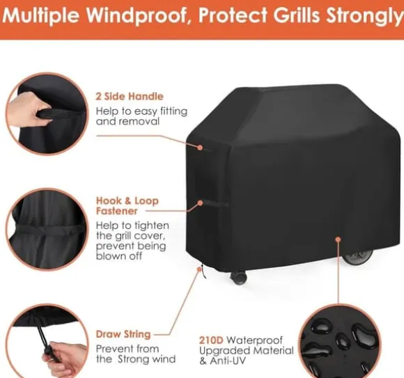 Lollanda Grillskydd, Kraftigt grillöverdrag Vattentätt Grill Skydd 145x61x117 cm – 210D Oxford Vattentätt, UV-skydd