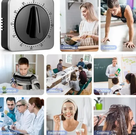 Lollanda kökstimer, kockens matlagning timer klocka med högt larm, inga batterier krävs