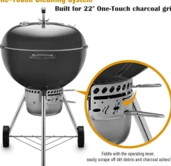 Lollanda One-touch rengöringssystem-kit för Weber 22-1/2-Inch grill – förhöjd tjocklek, värmetålig och lätt att installera