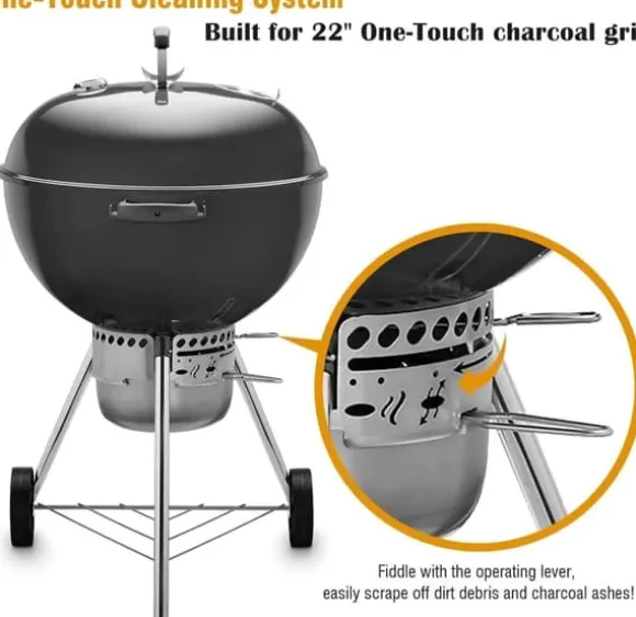 Lollanda One-touch rengöringssystem-kit för Weber 22-1/2-Inch grill – förhöjd tjocklek, värmetålig och lätt att installera