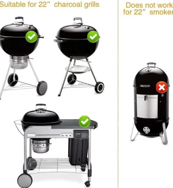 Lollanda One-touch rengöringssystem-kit för Weber 22-1/2-Inch grill – förhöjd tjocklek, värmetålig och lätt att installera