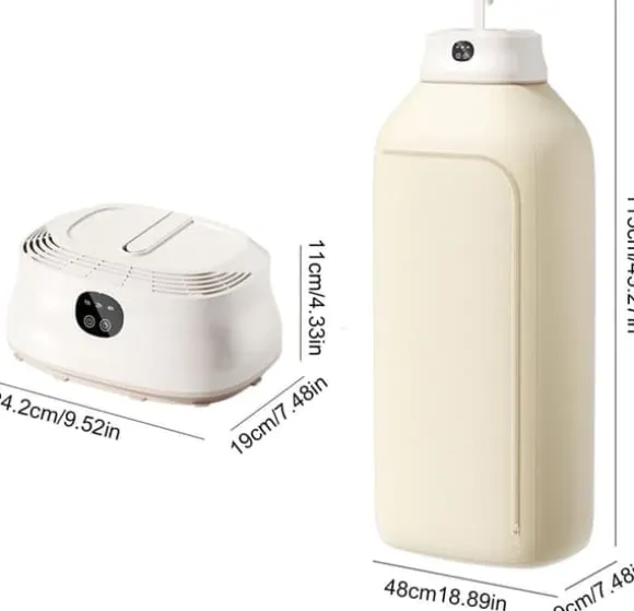 Lollanda Portabel Tørretumbler 400W, Vikbar Torktumlare, Lågljud med Timer, för Hem, Camping & Resor