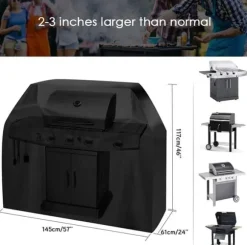 Lollanda Vattentätt Grillskydd 145x61x117 cm - 210D Oxford, UV-skydd för Grill Skydd