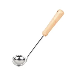 Louchette för crêpe - Inox - Tillverkad i Frankrike - Handtag i bokträ - 29 cm - Urtappningsnäbb