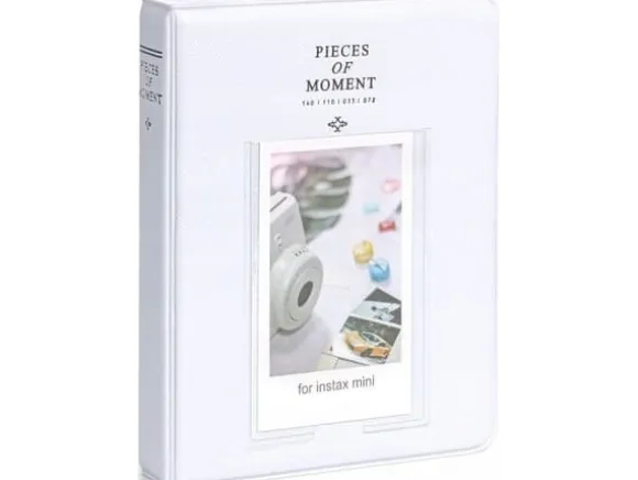 LoveInstant Fotoalbum 64 st. för Fujifilm INSTAX Mini 12 11 40 9 8 7s EVO LiPlay Link 2 SE / Pastellvit