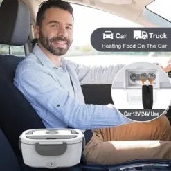 1.5L Rostfri Elektrisk Matlåda 12/24v / 110/220v Bil Lastbil Kontor 80W,grön