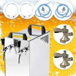 öltapp Kontakt 40/K 2-linjers torrkylningsenhet av rostfritt stål, 50 liter/h, med membranpump, Green Line, KEG:Type M, KEG 2:Type G