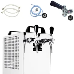öltapp Kontakt 40/K 2-linjers torrkylningsenhet av rostfritt stål, 50 liter/h, med membranpump, Green Line, KEG 2:Type M, KEG:NC Adapter