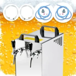 öltapp Kontakt 40/K 2-linjers torrkylningsenhet av rostfritt stål, 50 liter/h, med membranpump, Green Line, KEG:Type D, KEG 2:Type A