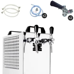 öltapp Kontakt 40/K 2-linjers torrkylningsenhet av rostfritt stål, 50 liter/h, med membranpump, Green Line, KEG:Type M, KEG 2:Type D