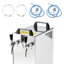 öltapp Kontakt 40/K 2-linjers torrkylningsenhet av rostfritt stål, 50 liter/h, med membranpump, Green Line, KEG:Type M, KEG 2:Type D