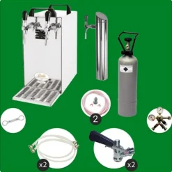 Öltapp- kontakt 40 2-sidigt torrkylare, kontinuerlig kylare 50 liter / h, inkl. Dispenserspelare, Green Line, KEG:Type G, KEG 2:Type M
