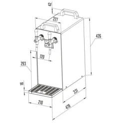 Öltapp- kontakt 40 2-sidigt torrkylare, kontinuerlig kylare 50 liter / h, inkl. Dispenserspelare, Green Line, KEG:Type A, KEG 2:Type D