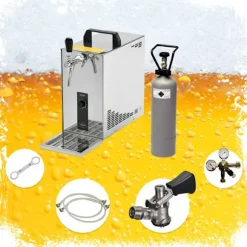 Öltapp, öldispenser, ölmaskin, ölautomat, ölkylare PYGMY 25, en linje torr kylare, 35 liter/h -Bierkoffer, waterchiller, Green Line, KEG:utan