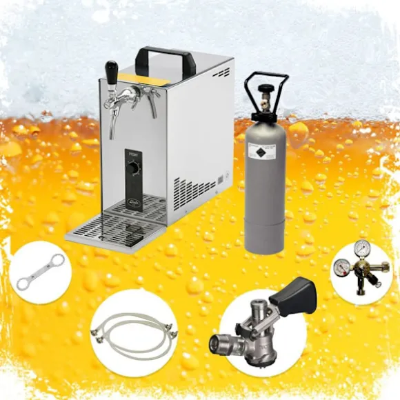 Öltapp, öldispenser, ölmaskin, ölautomat, ölkylare PYGMY 25, en linje torr kylare, 35 liter/h -Bierkoffer, waterchiller, Green Line, KEG:utan