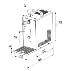 Öltapp, öldispenser, ölmaskin, ölautomat, ölkylare PYGMY 25, en linje torr kylare, 35 liter/h -Bierkoffer, waterchiller, Green Line, KEG:Type A