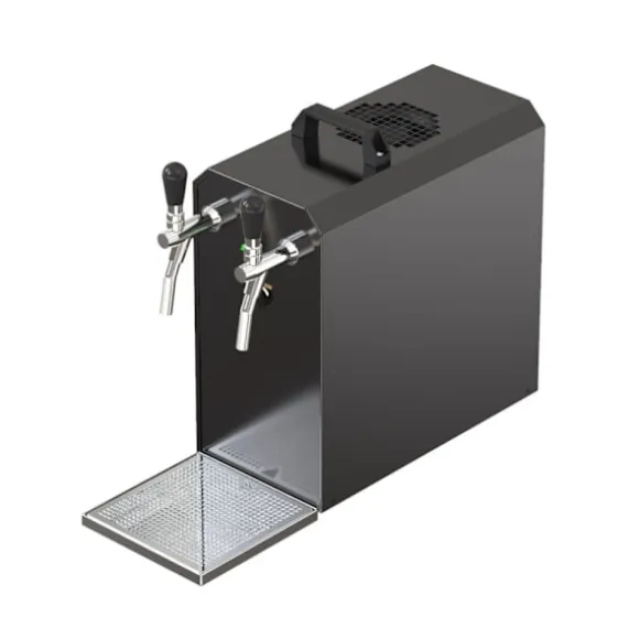 Öltapp, öldispenser, ölmaskin STREAM 50 ölväska, genomströmningskylare, 2-rads torrkylare, 55 liter/h SVART UTGÅNG, KEG 2:Type M, KEG:NC Adapter