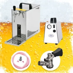Öltapp PYGMY 25, en linje torr kylare, 35 liter/h -Bierkoffer, waterchiller, Green Line, KEG:NC Adapter