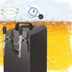 Öltapp STREAM 50K med luftpump ölkorg, flödeskylare 2-ledare torrkylare, upp till 55 liter/h - BLACK EDITION, KEG 2:Type D, KEG:NC Adapter