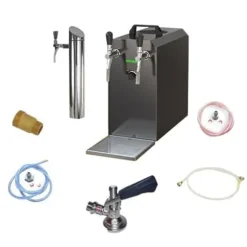 Öltapp STREAM 50K med luftpump, ölväska, genomströmningskylare 2-radig torr svalare, upp till 55 liter / h - SVART UTGÅNG, KEG:utan, KEG 2:Type A