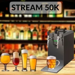 Öltapp STREAM 50K med luftpump, ölväska, genomströmningskylare 2-radig torr svalare, upp till 55 liter / h - SVART UTGÅNG, KEG:utan, KEG 2:Type A
