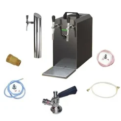 Öltapp STREAM 50K med luftpump, ölväska, genomströmningskylare 2-radig torr svalare, upp till 55 liter / h - SVART UTGÅNG, KEG:utan, KEG 2:Type A