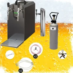 Öltapp - STREAM 50 ölväska, genomströmningskylare, 2-rads torrkylare, upp till 55 liter / h - SVART UTGÅNG, KEG:Type G, KEG 2:Type A
