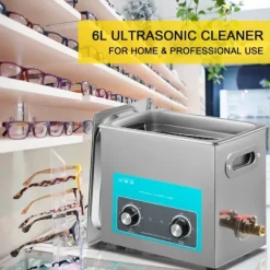 6,5L Ultraljudsrengöring för smycken, glasögon, tandproteser och musikinstrument med värmetimer och knoppkontroll.