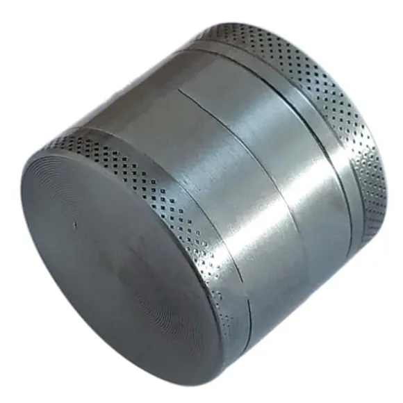 Lövmönsterkvarn Färgglad Zinklegering Manuell Bärbar Slipmaskin Kross Slipverktyg Present Dia 4CM 4 Golv Silver