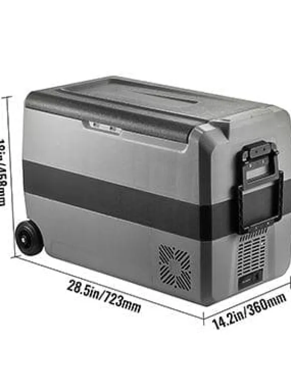 50L 45W 12/24V DC 100-240V AC bärbart bil- och hemkylskåp med kompressor, dubbelzon, APP-kontroll, med bilbatteriskydd