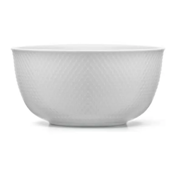 Lyngby Porceln - Rhombe White Serving Bowl - 22 cm