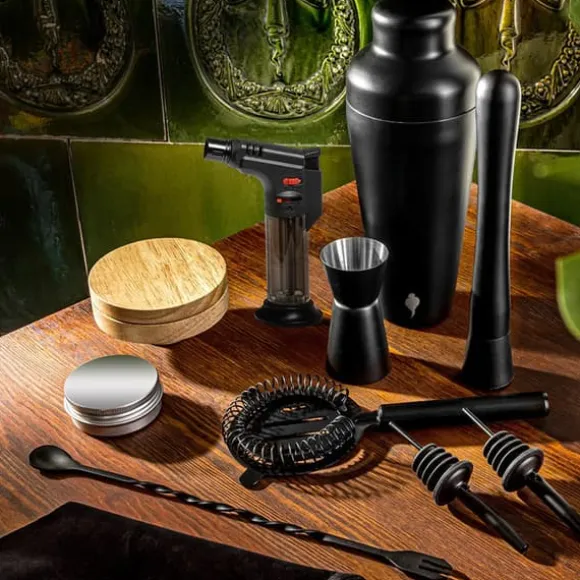 Lyxigt 2-i-1-bartenderkit för att tillaga frinks och röka whisky