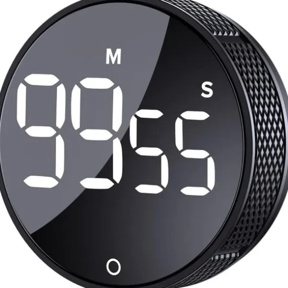 Magnetisk Digital KöksTimer - Stort LED-display, Nedräkning - Till Matlagning/Bakning/Klassrum (Svart)