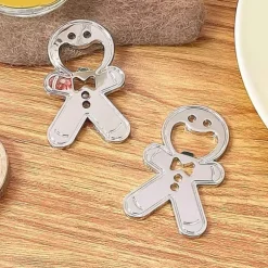 Magnetisk ölflasköppnare Söt pepparkakor i form av zinklegering platt flasköppnare för bartenderkylskåp