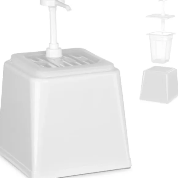 Majonnässåsdispenser med pump 2,5 l vit - Hendi 203545